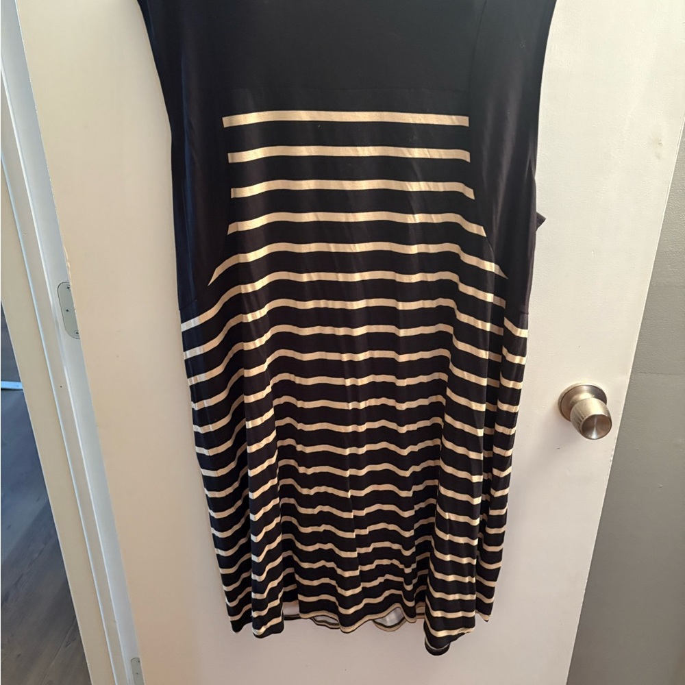 NWT Maurices Classic Black and tan striped everyday dress size 2x